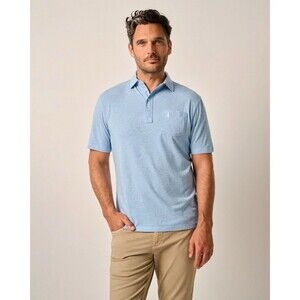 Johnnie O Mens Golf Polo Performance Light Blue Size Large Outdoor Casual Top